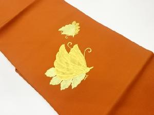 塩瀬箔置き花葉模様名古屋帯